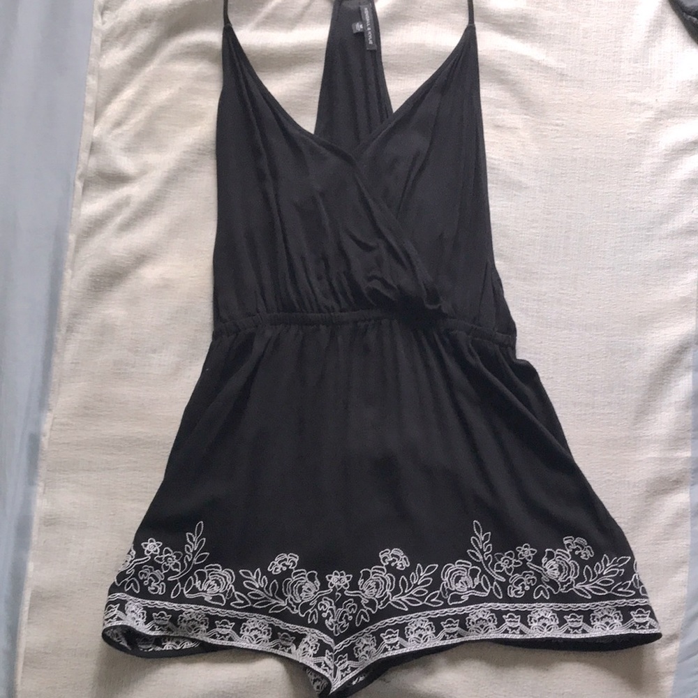 Floral Trim Romper